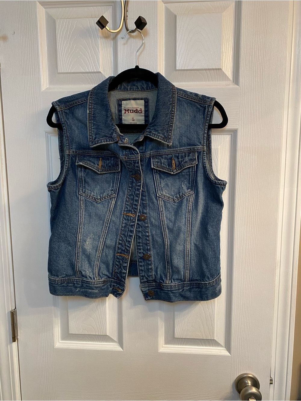 Women’s Mudd Blue Denim Sleeveless Vest